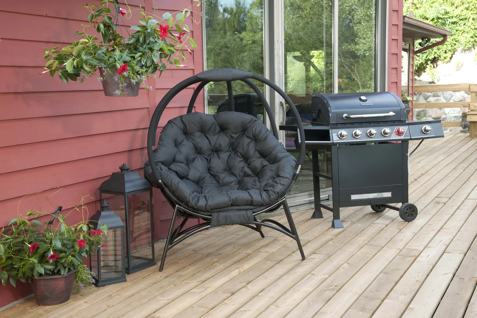 Outdoor Trumbell Black Accent Chair - Thumbnail - Image 5