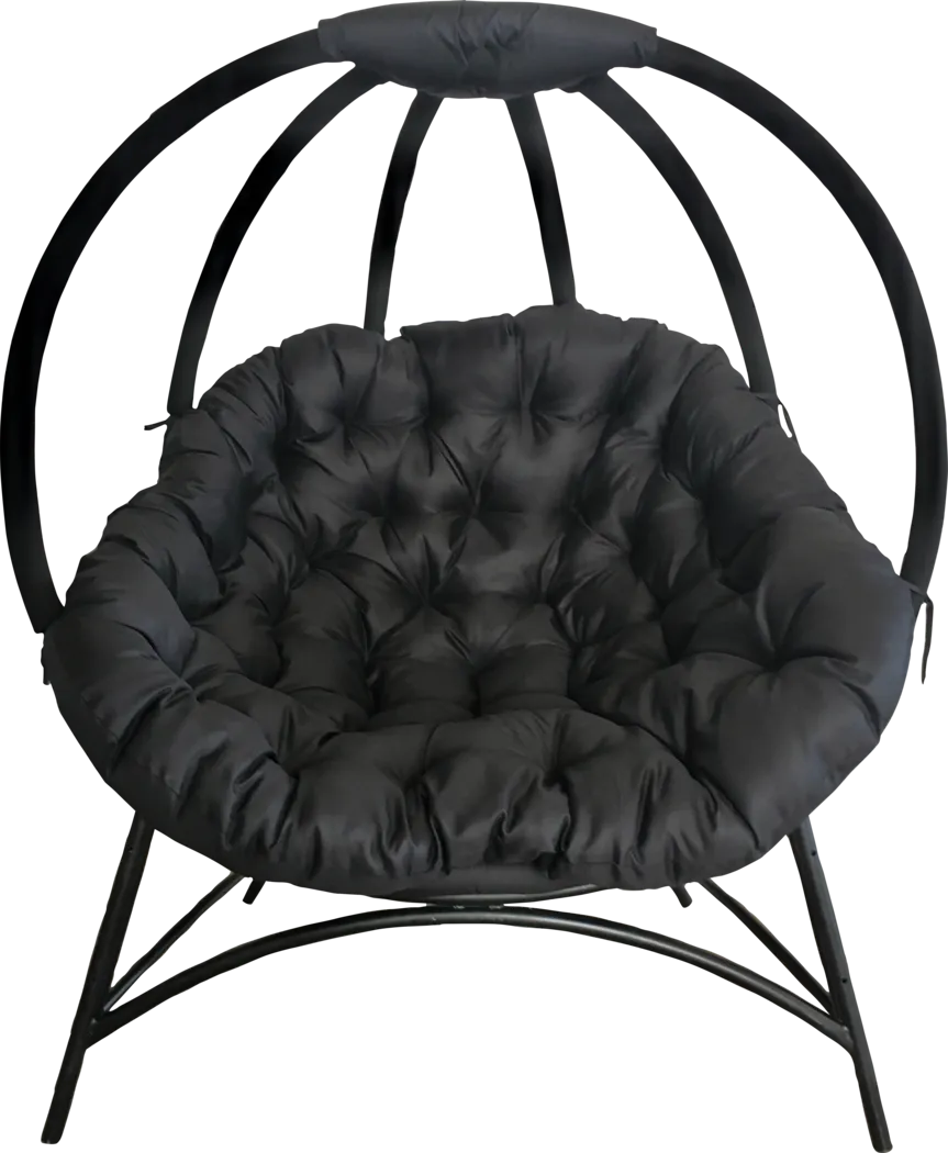 Outdoor Trumbell Black Accent Chair - Thumbnail - Image 1