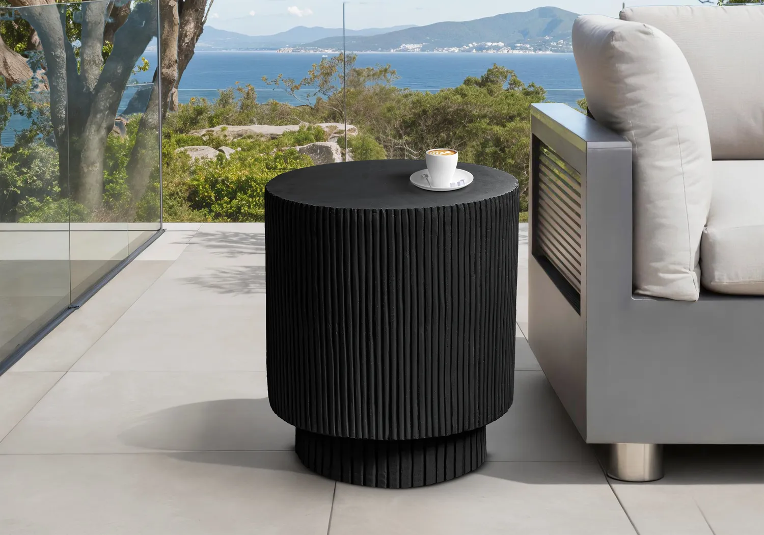 Outdoor Tucany Black End Table - Thumbnail - Image 2