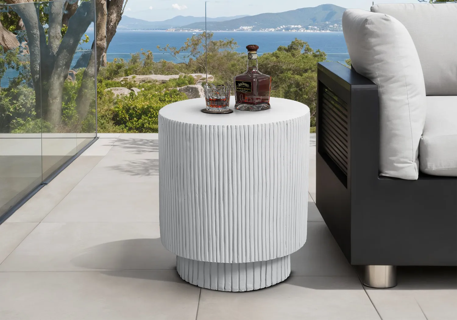 Outdoor Tucany White End Table - Thumbnail - Image 2
