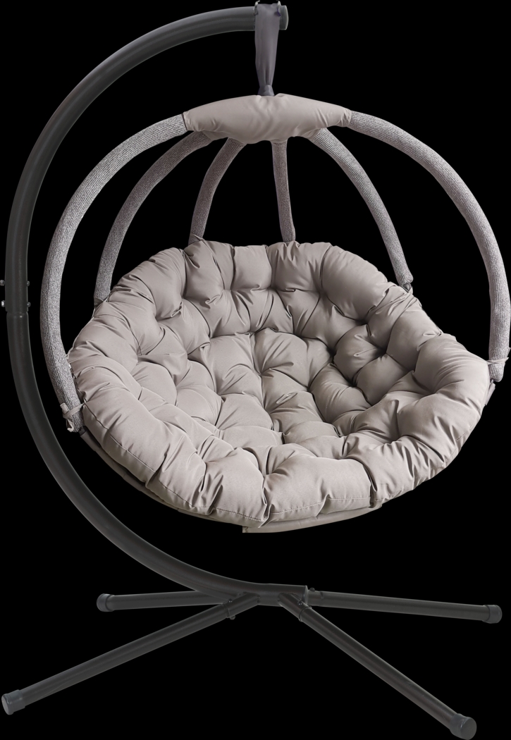 Outdoor Vanderpoel Beige Hanging Chair - Thumbnail - Image 1