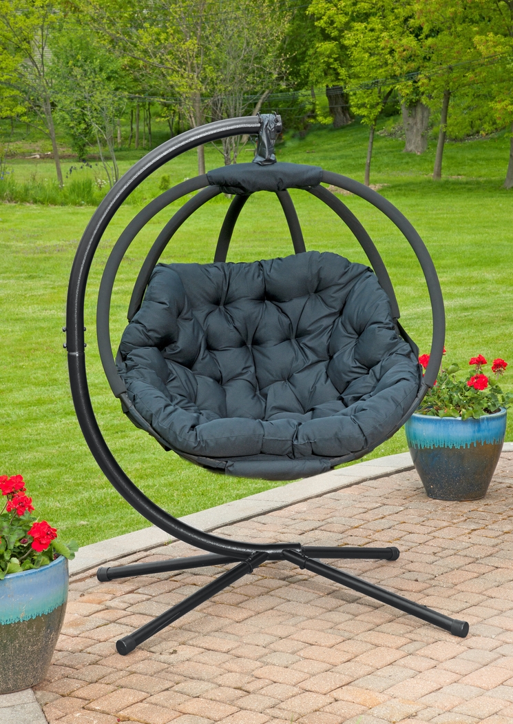 Outdoor Vanderpoel Black Hanging Chair - Thumbnail - Image 5