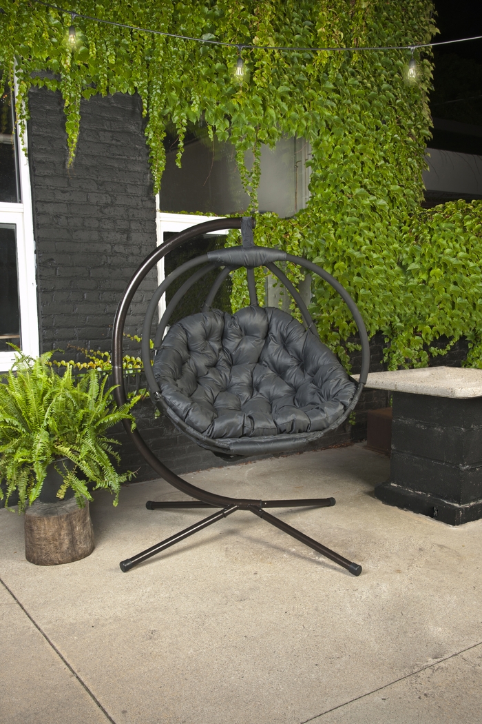 Outdoor Vanderpoel Black Hanging Chair - Thumbnail - Image 7