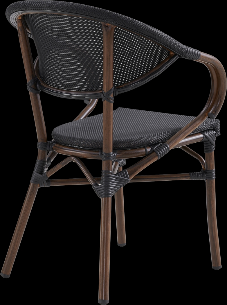 Outdoor Villepigue Black Arm Chair, Set of 2 - Thumbnail - Image 5