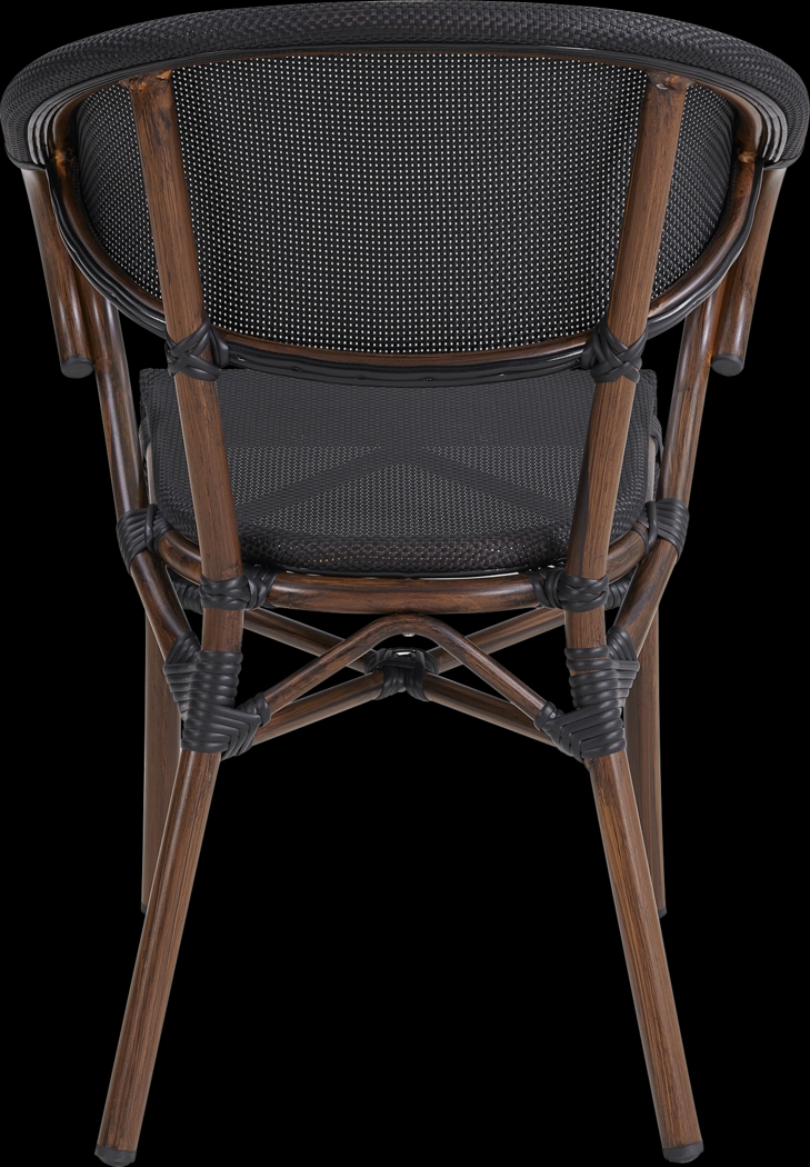 Outdoor Villepigue Black Arm Chair, Set of 2 - Thumbnail - Image 6