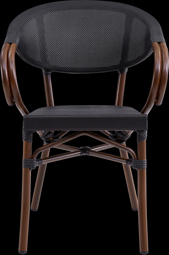 Outdoor Villepigue Black Arm Chair, Set of 2 - Thumbnail - Image 7