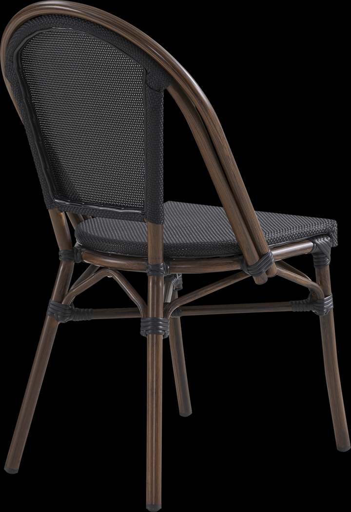 Outdoor Villepigue Black Side Chair, Set of 2 - Thumbnail - Image 6
