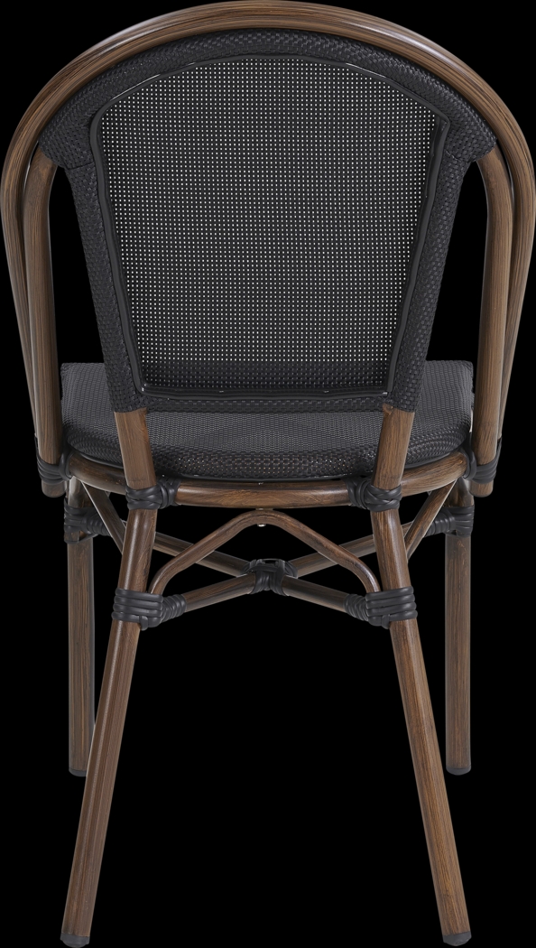 Outdoor Villepigue Black Side Chair, Set of 2 - Thumbnail - Image 7