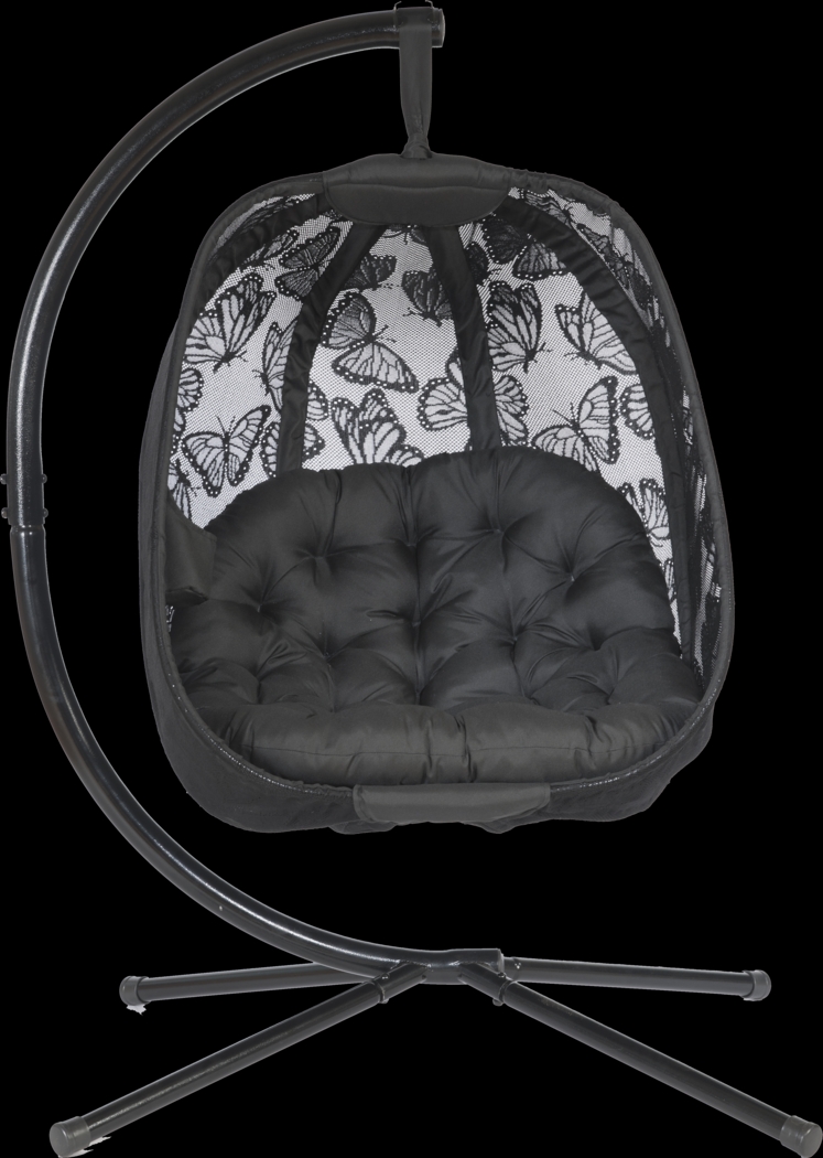 Outdoor Violeto Black Hanging Egg Chair - Thumbnail - Image 1