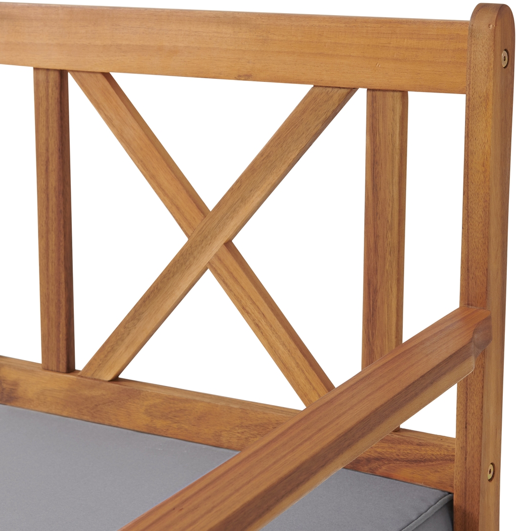 Outdoor Voelker Brown Bench and Cocktail Table Set - Thumbnail - Image 6