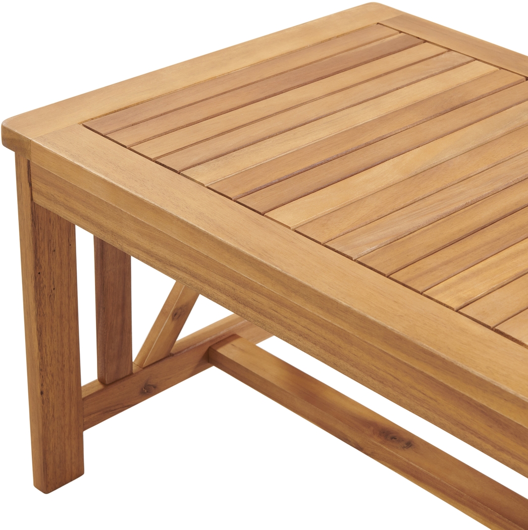 Outdoor Voelker Brown Bench and Cocktail Table Set - Thumbnail - Image 9