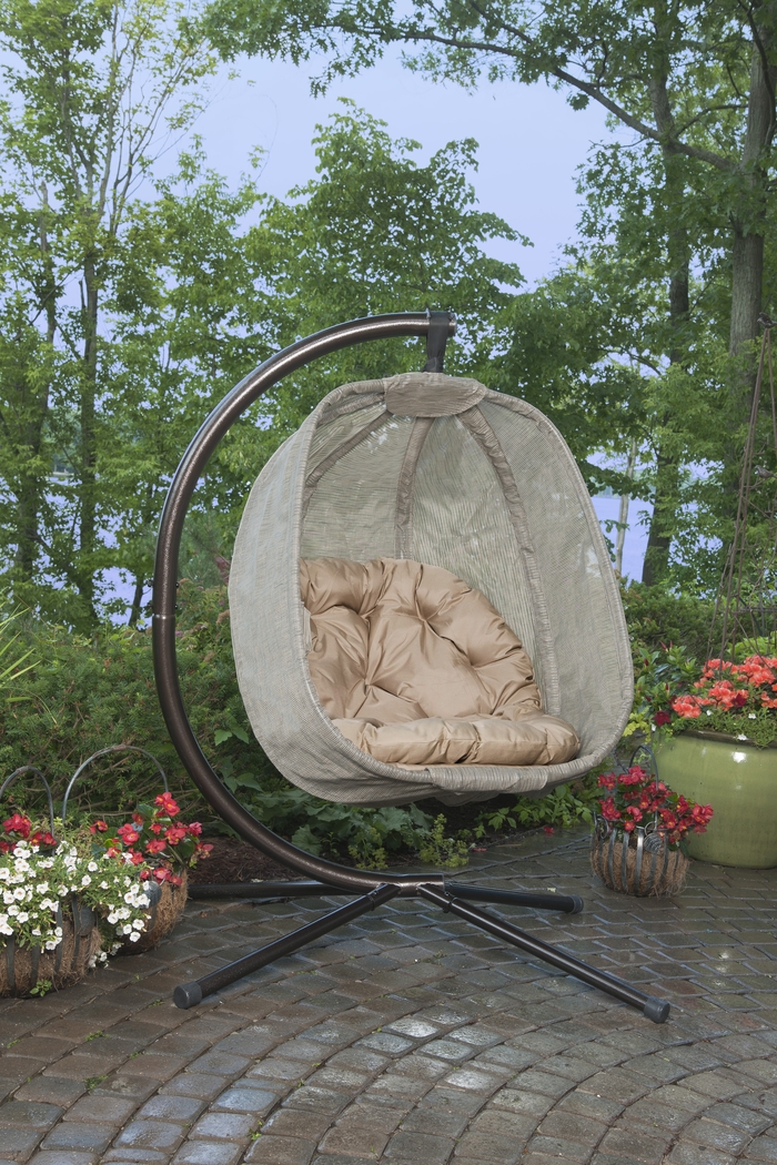 Outdoor Waseca Brown Hanging Chair - Thumbnail - Image 2