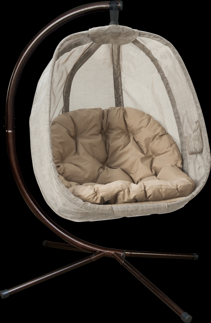 Outdoor Waseca Brown Hanging Chair - Thumbnail - Image 1