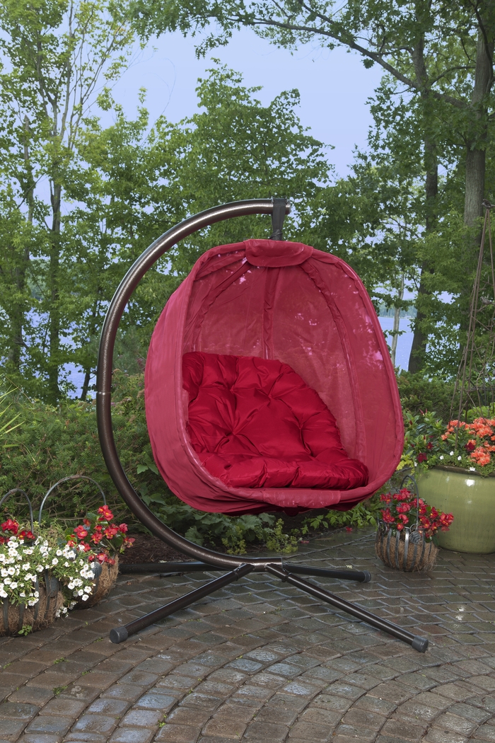 Outdoor Waseca Red Hanging Chair - Thumbnail - Image 2