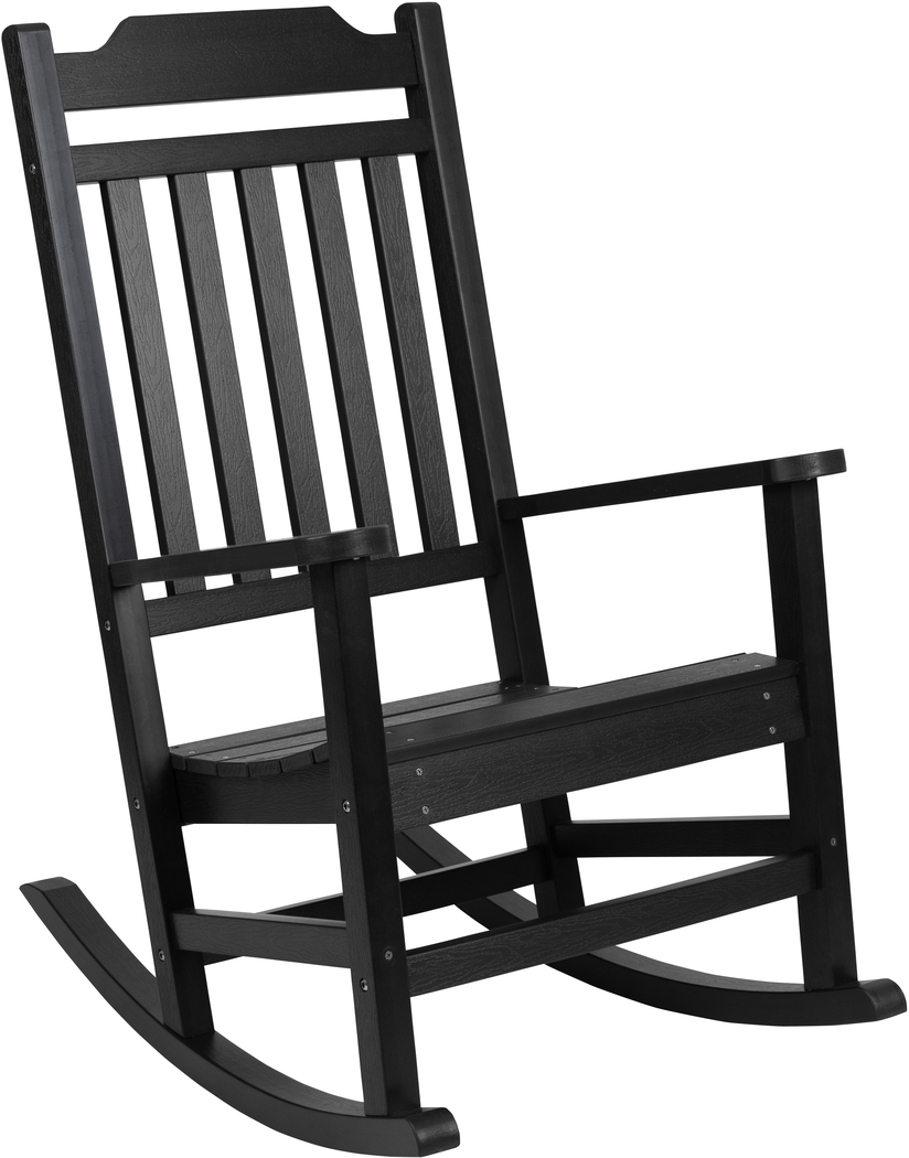 Outdoor Winnie Elle Black Rocking Chairs and Accent Table - Thumbnail - Image 2