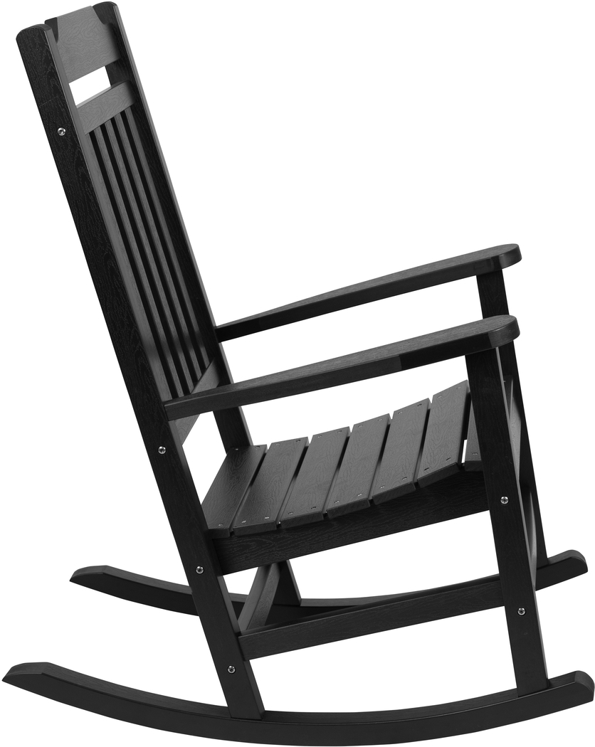 Outdoor Winnie Elle Black Rocking Chairs and Accent Table - Thumbnail - Image 3