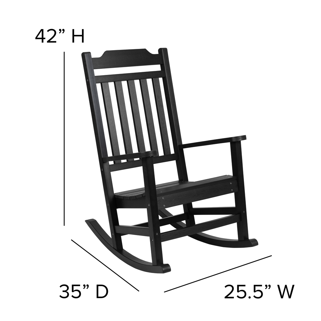 Outdoor Winnie Elle Black Rocking Chairs and Accent Table - Thumbnail - Image 8