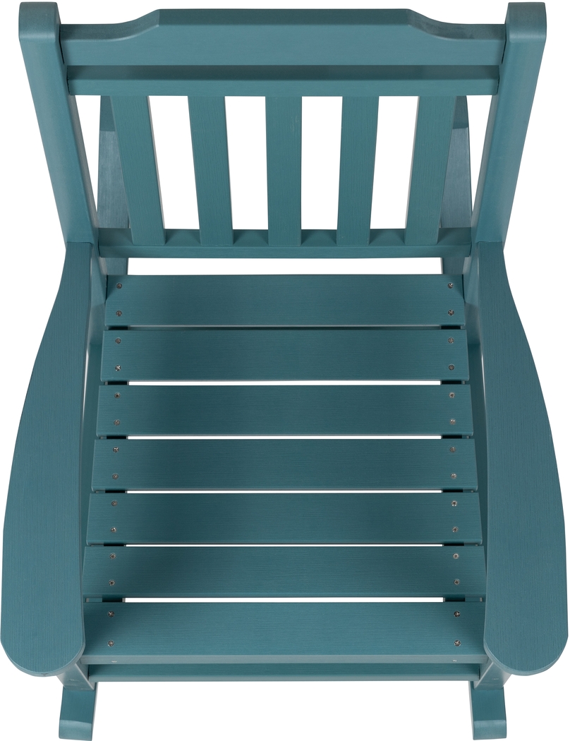 Outdoor Winnie Elle Blue Rocking Chairs and Accent Table - Thumbnail - Image 4