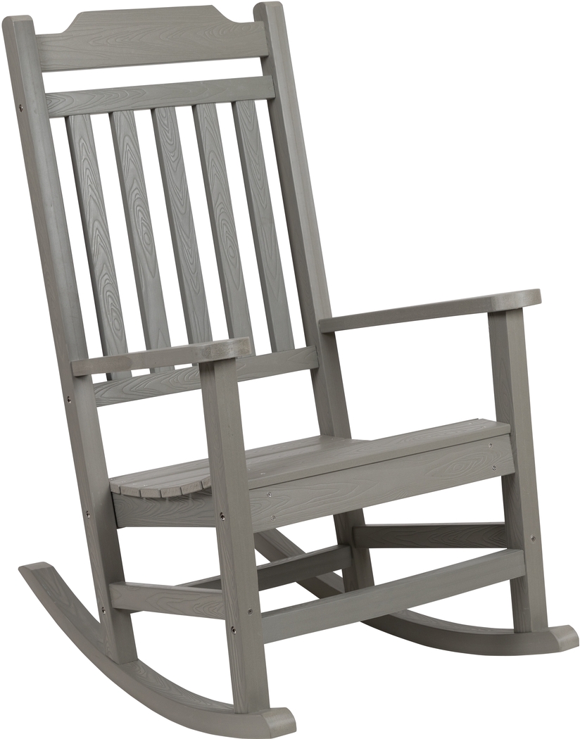 Outdoor Winnie Elle Gray Rocking Chairs and Accent Table - Thumbnail - Image 2