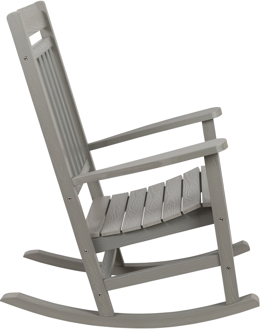 Outdoor Winnie Elle Gray Rocking Chairs and Accent Table - Thumbnail - Image 3