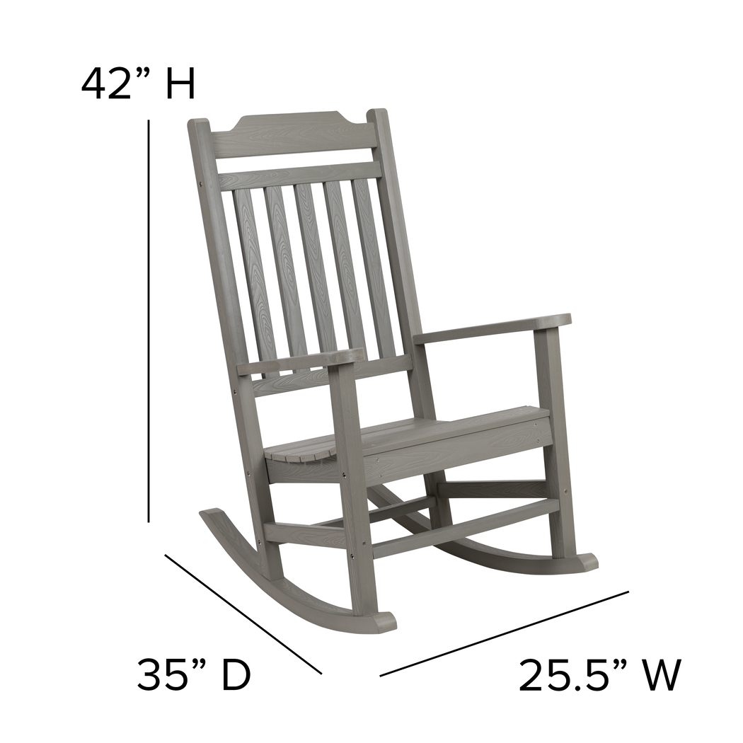 Outdoor Winnie Elle Gray Rocking Chairs and Accent Table - Thumbnail - Image 8