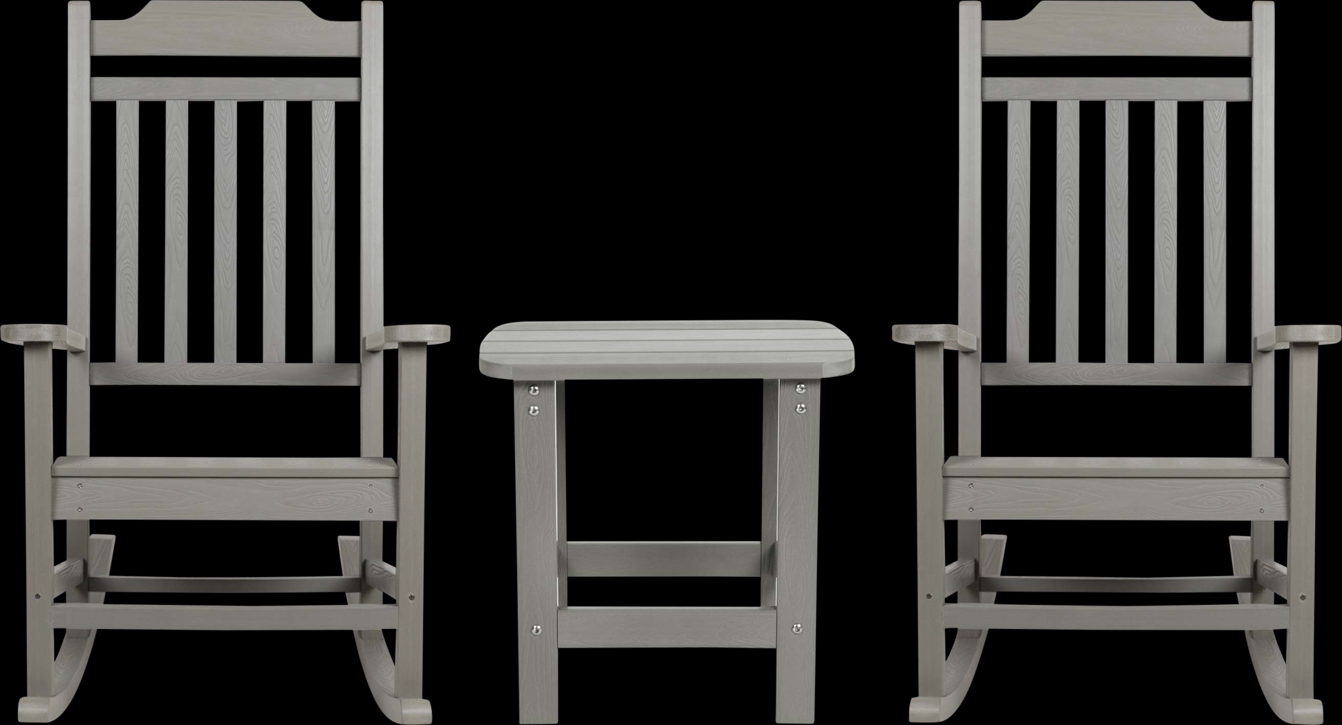 Outdoor Winnie Elle Gray Rocking Chairs and Accent Table - Thumbnail - Image 1