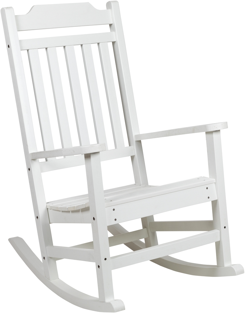 Outdoor Winnie Elle White Rocking Chairs and Accent Table - Thumbnail - Image 2