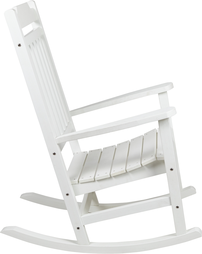 Outdoor Winnie Elle White Rocking Chairs and Accent Table - Thumbnail - Image 3
