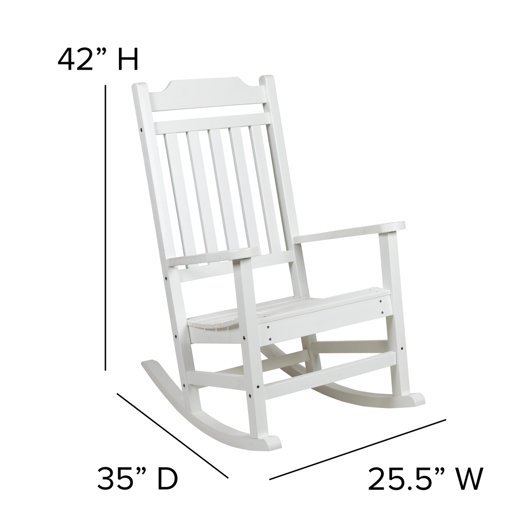 Outdoor Winnie Elle White Rocking Chairs and Accent Table - Thumbnail - Image 8