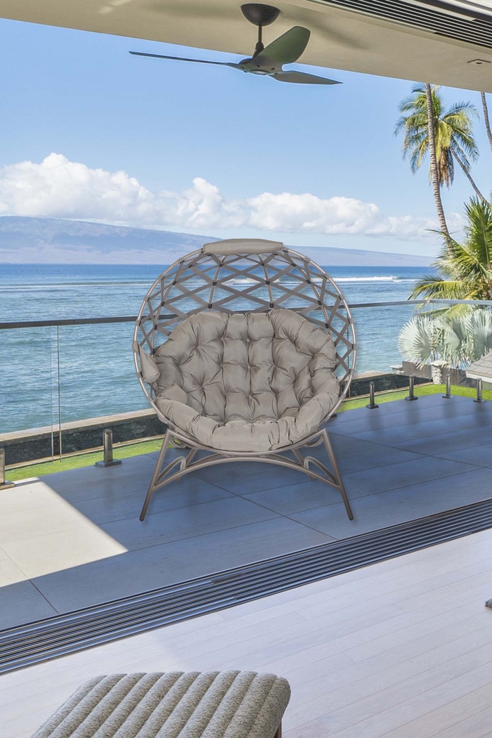 Outdoor Wispwind Beige Accent Chair - Thumbnail - Image 10