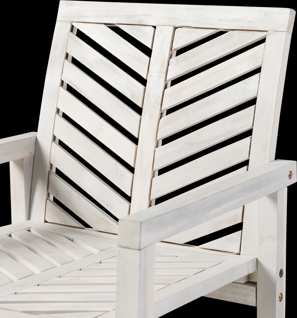 Outdoor Worcaster White Accent Chair Set of 2 - Thumbnail - Image 3