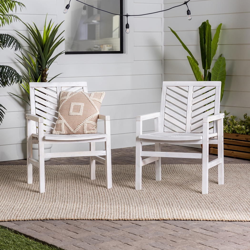 Outdoor Worcaster White Accent Chair Set of 2 - Thumbnail - Image 4