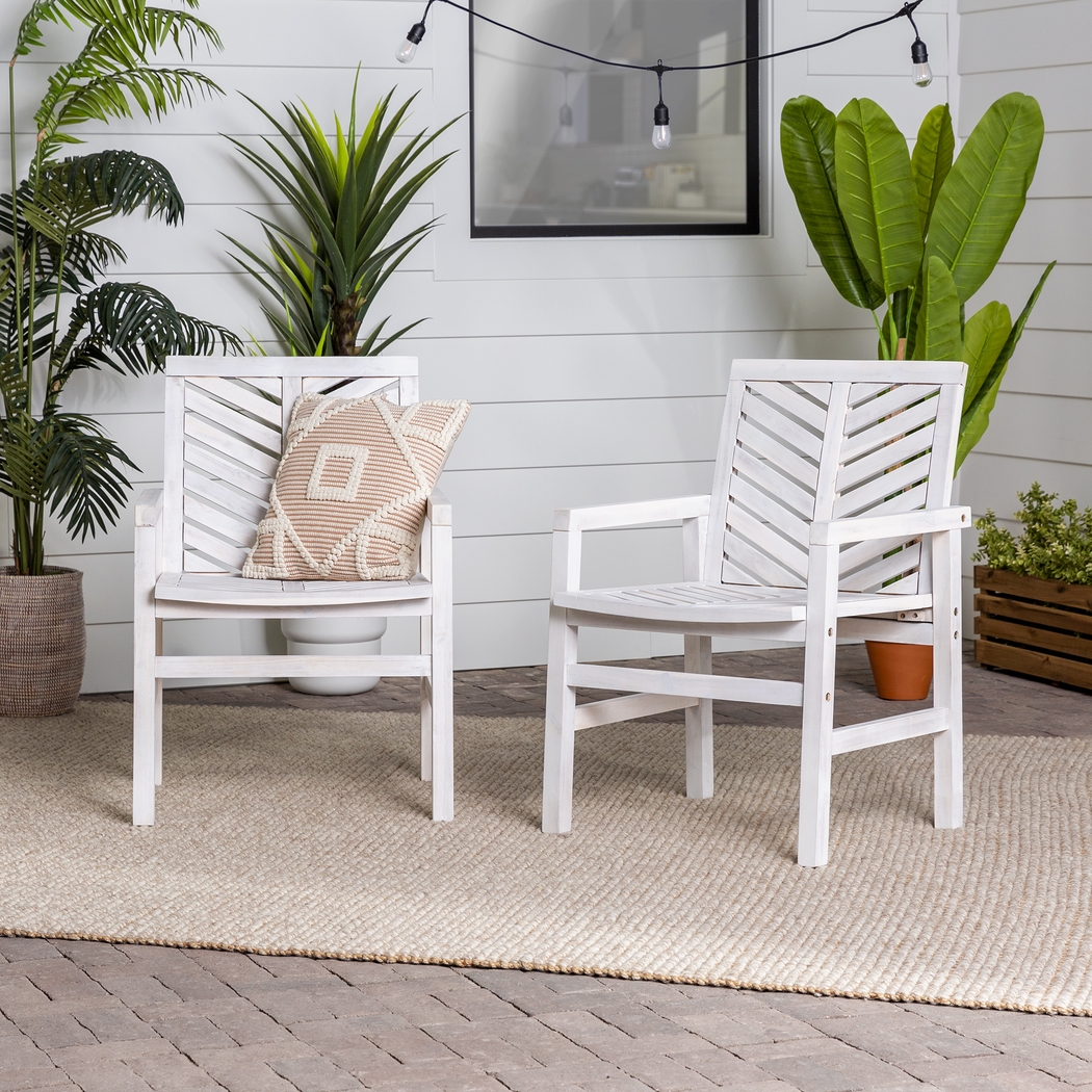 Outdoor Worcaster White Accent Chair Set of 2 - Thumbnail - Image 5