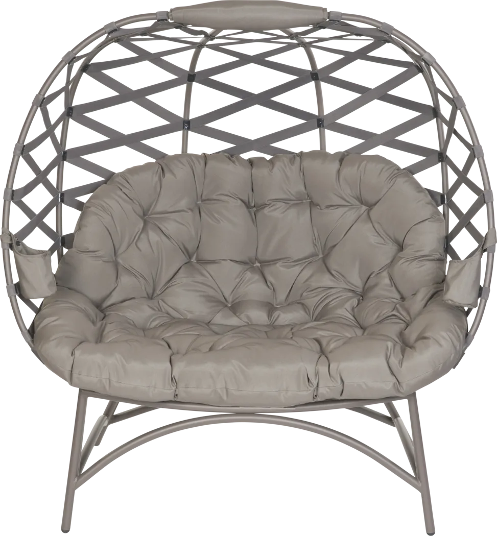 Outdoor Zabolio Beige Loveseat - Thumbnail - Image 1