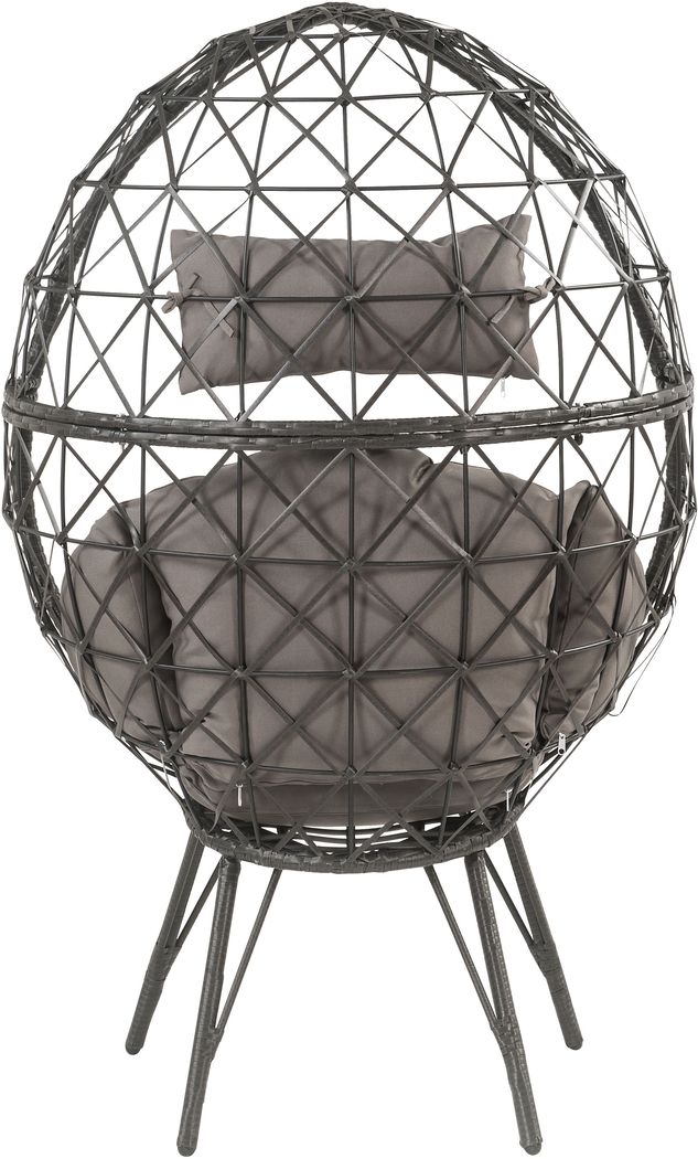 Outdoor Zaelan Black Egg Chair - Thumbnail - Image 5