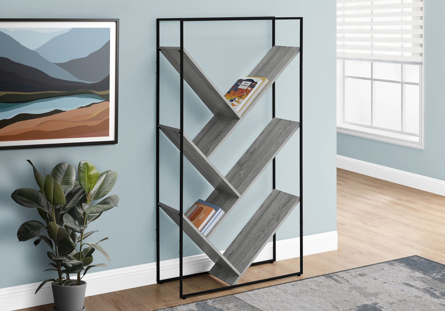 Overlook Terrace Gray Bookcase - Thumbnail - Image 2