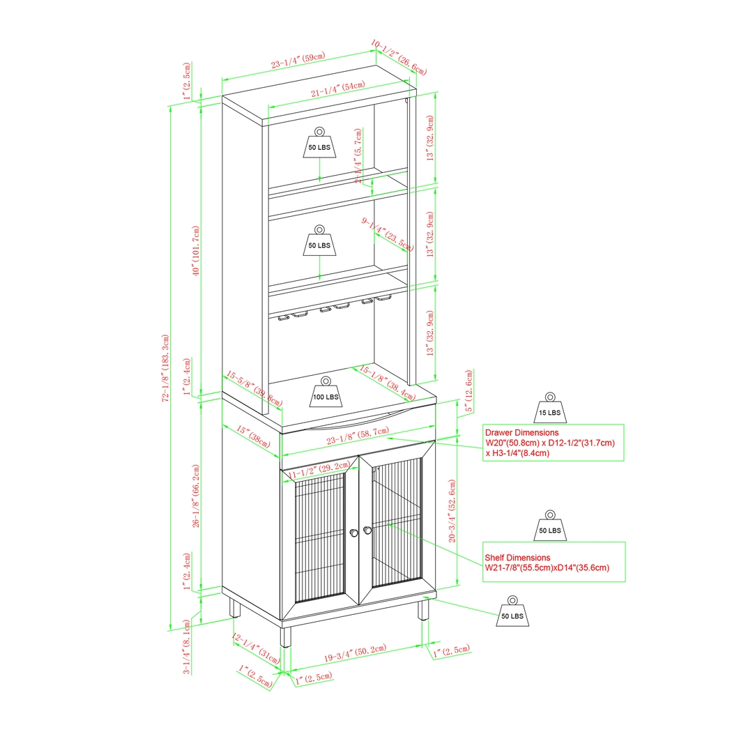 Overmead Gray Bar Cabinet - Thumbnail - Image 6