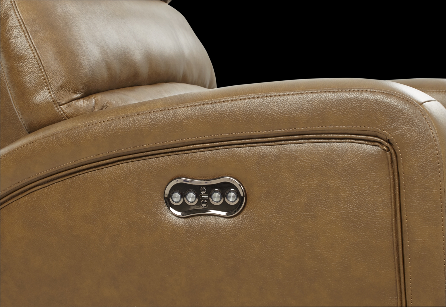 Overtown Caramel Leather Dual Power Recliner - Thumbnail - Image 3
