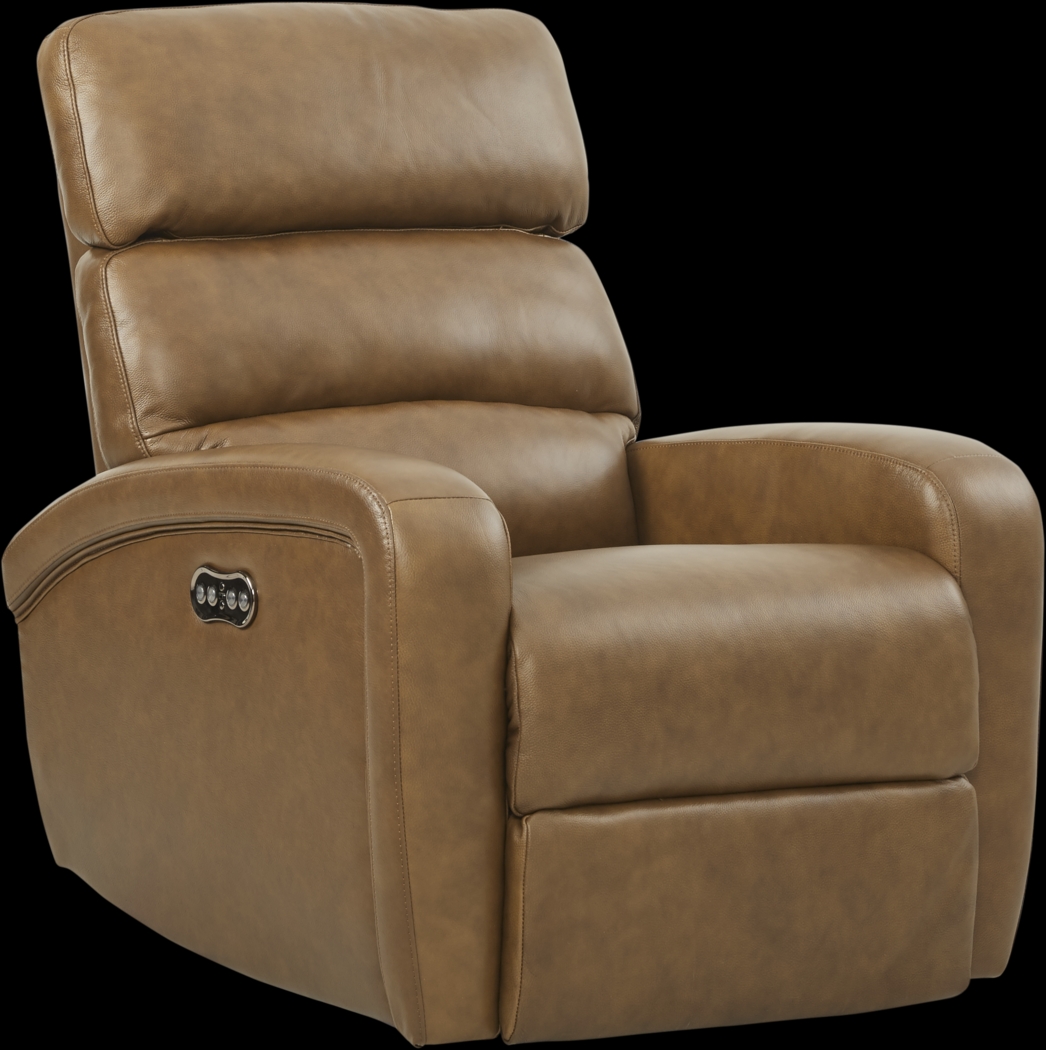 Overtown Caramel Leather Dual Power Recliner - Thumbnail - Image 1