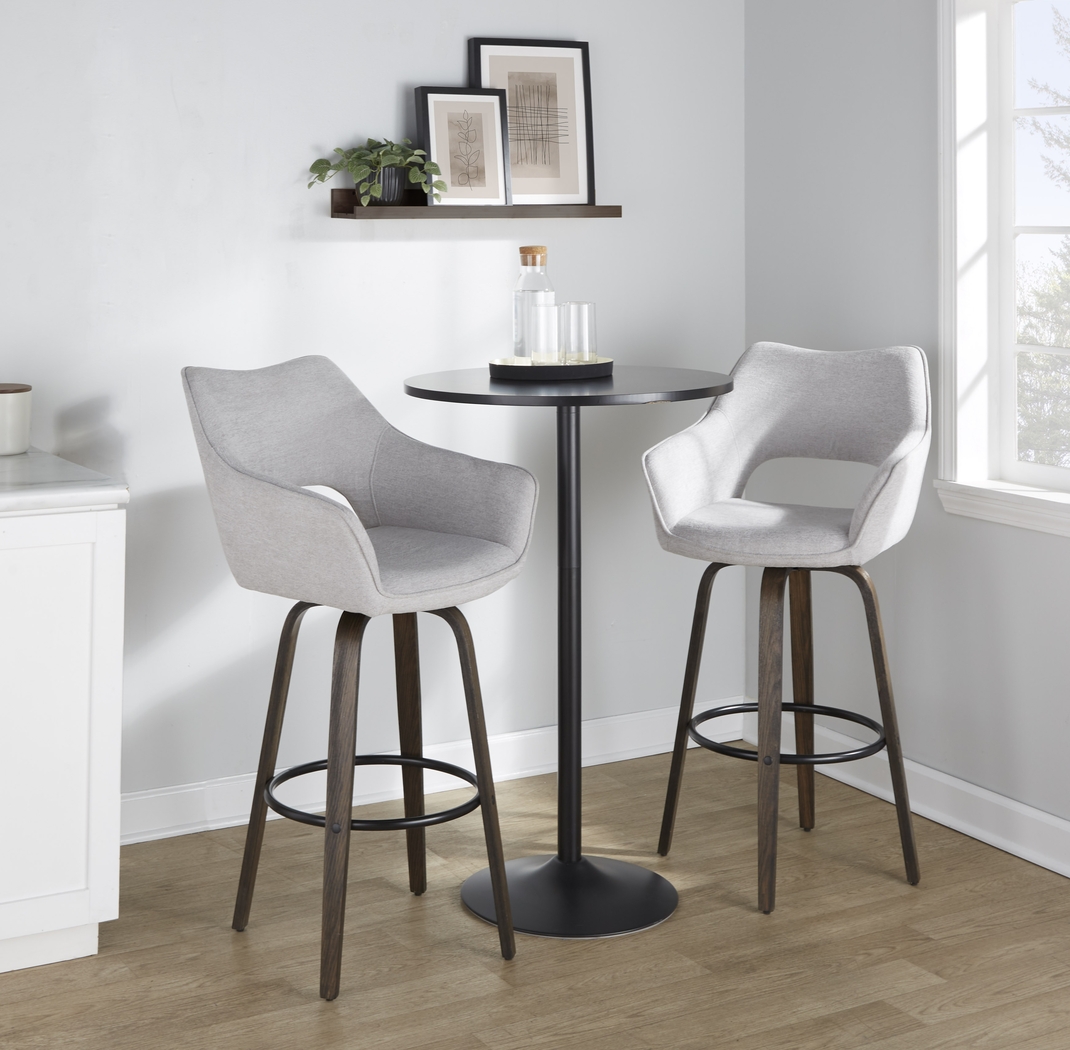 Ovur I Gray Swivel Barstool, Set of 2 - Thumbnail - Image 5