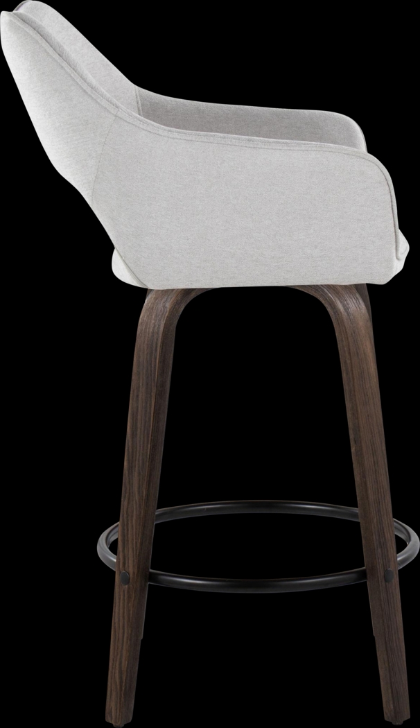 Ovur I Gray Swivel Counter Height Stool, Set of 2 - Thumbnail - Image 5