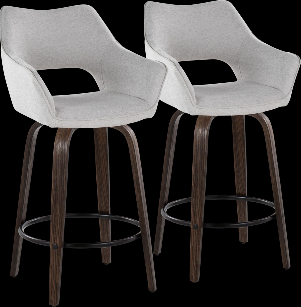 Ovur I Gray Swivel Counter Height Stool, Set of 2 - Thumbnail - Image 1