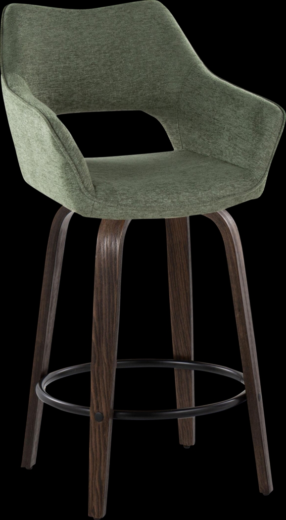 Ovur I Green Swivel Counter Height Stool, Set of 2 - Thumbnail - Image 4