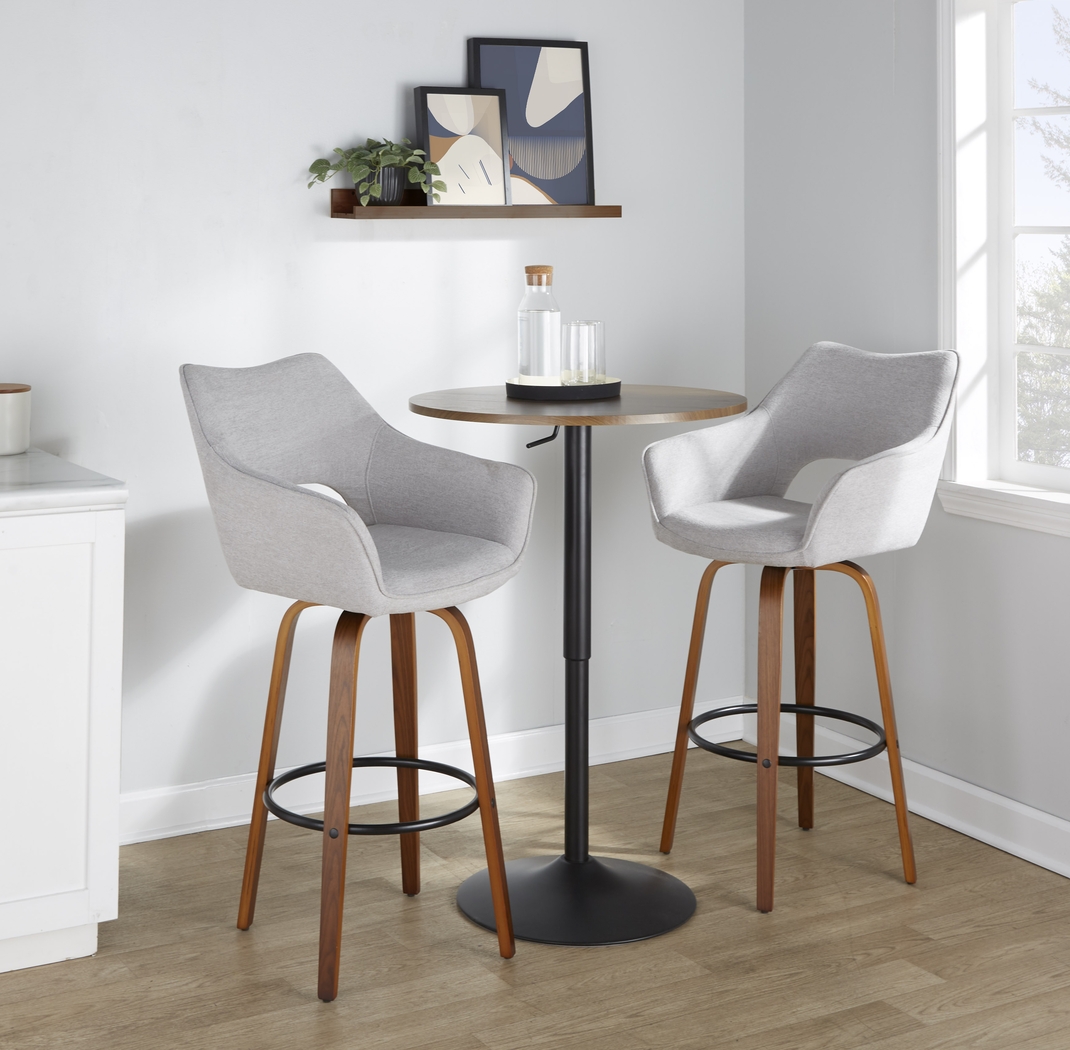Ovur II Gray Swivel Barstool, Set of 2 - Thumbnail - Image 4