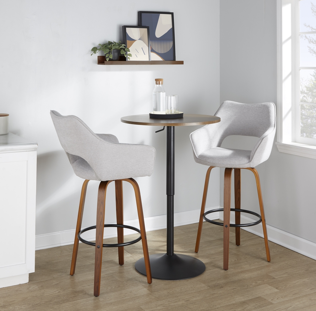 Ovur II Gray Swivel Barstool, Set of 2 - Thumbnail - Image 5