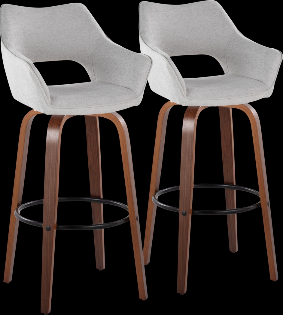 Ovur II Gray Swivel Barstool, Set of 2 - Thumbnail - Image 1