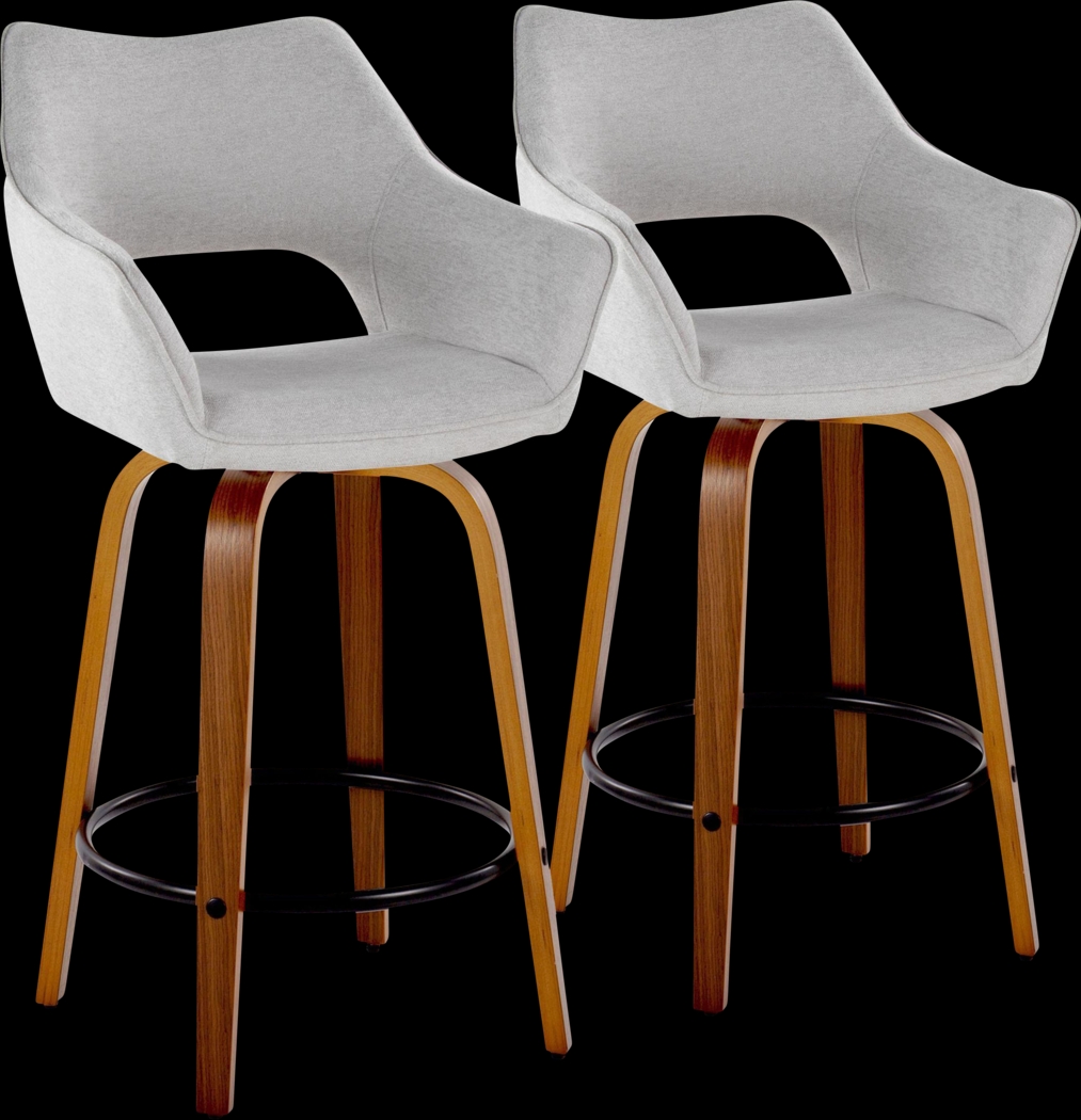 Ovur II Gray Swivel Counter Height Stool, Set of 2 - Thumbnail - Image 1