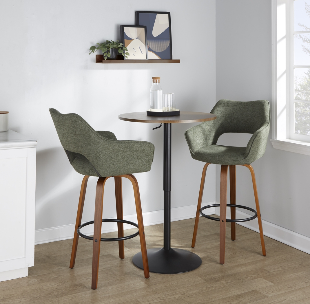 Ovur II Green Swivel Barstool, Set of 2 - Thumbnail - Image 5