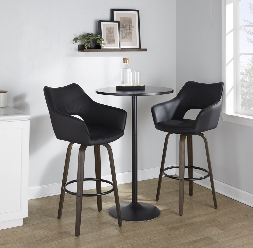 Ovur III Black Swivel Barstool, Set of 2 - Thumbnail - Image 5