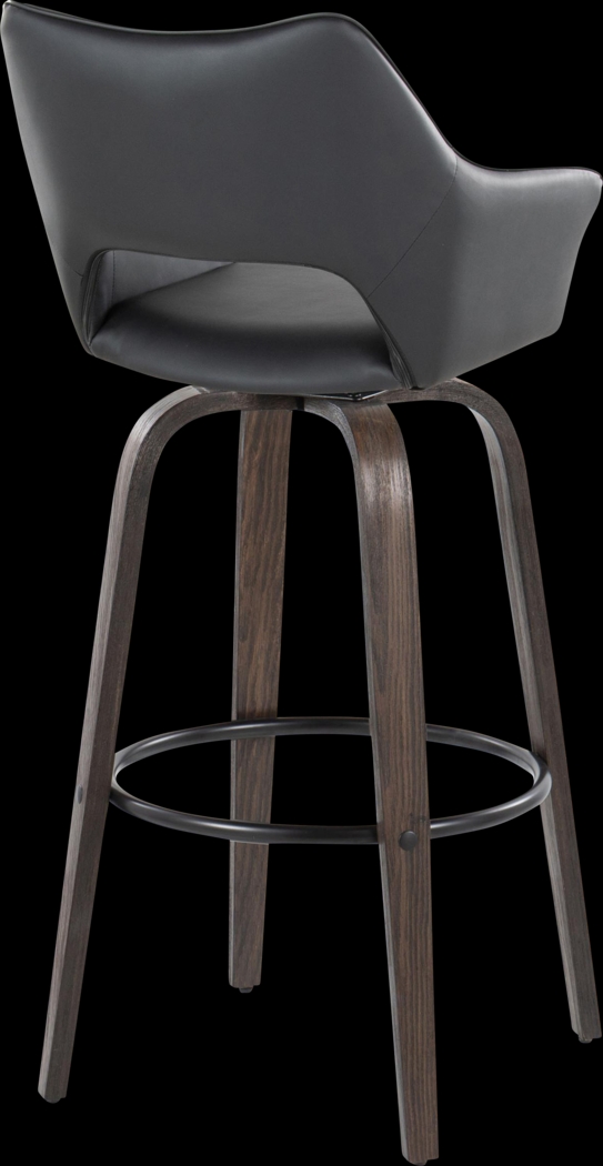 Ovur III Black Swivel Barstool, Set of 2 - Thumbnail - Image 8